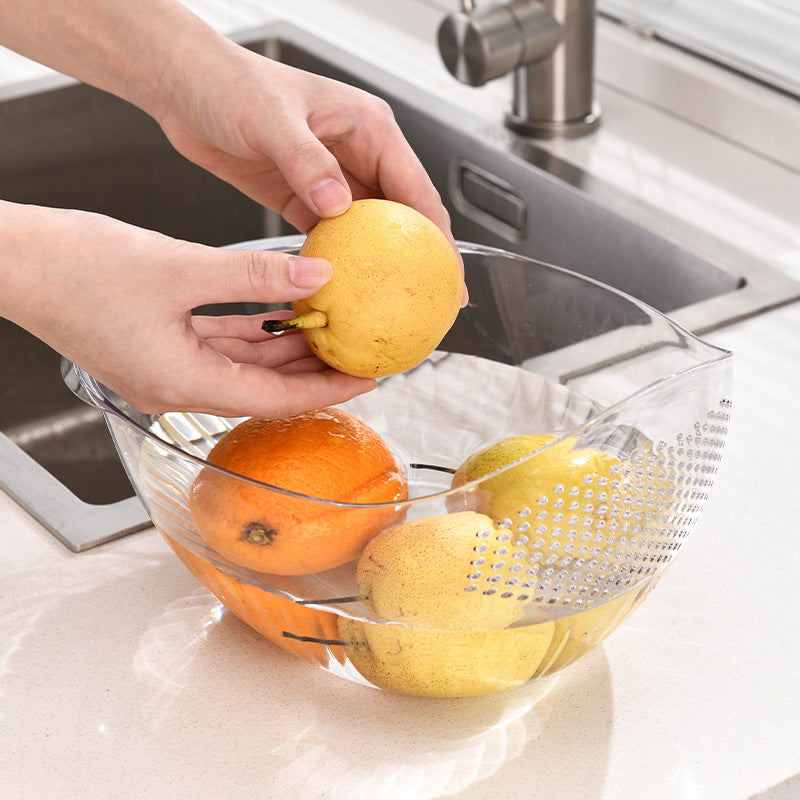 RinseNest drain basket by Dropora for washing produce and pasta