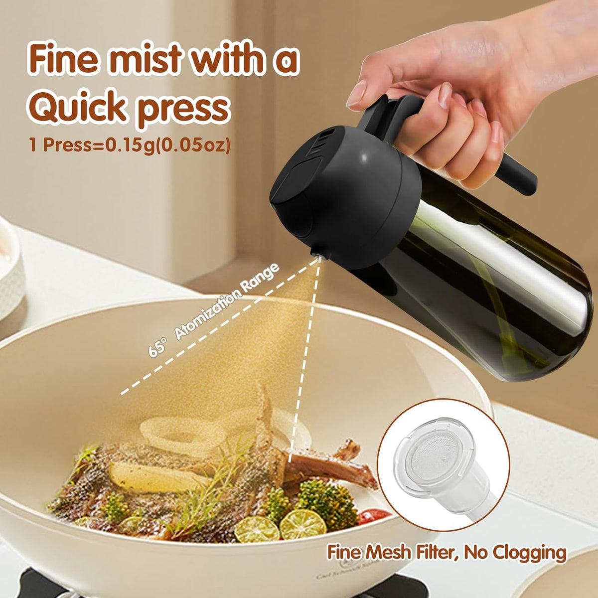 Precision Olive opaque oil dispenser blocking UV light