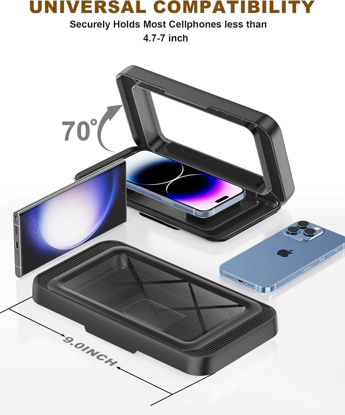 AquaSync touchscreen-friendly waterproof phone mount for the shower