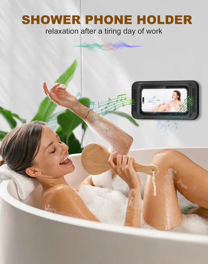 AquaSync waterproof phone holder for watching videos in the shower