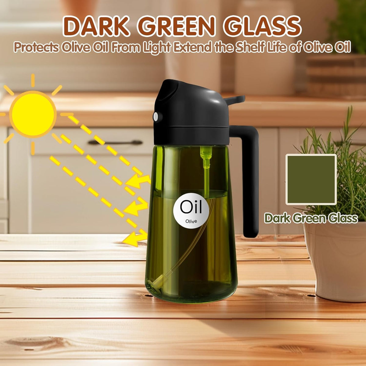 Precision Olive dual-bottle dispenser for oil and vinegar