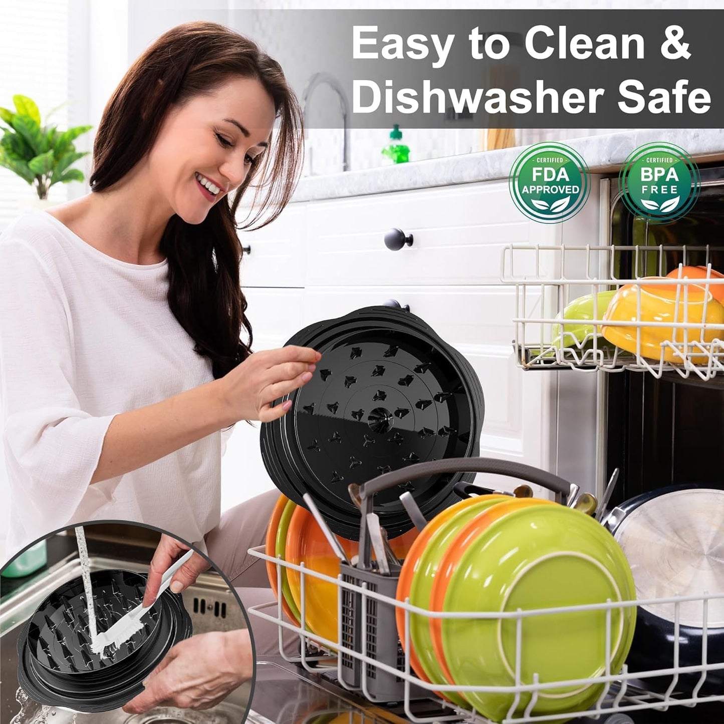 Rallador de carne Dropora, herramienta de cocina para desmenuzar carne, con mango ergonómico y cuchillas de acero inoxidable.