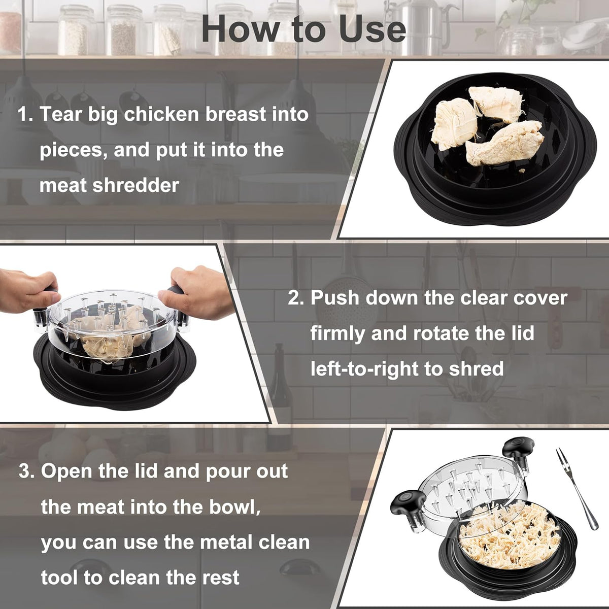 TwistShred meat shredder by Dropora for fast meal prep