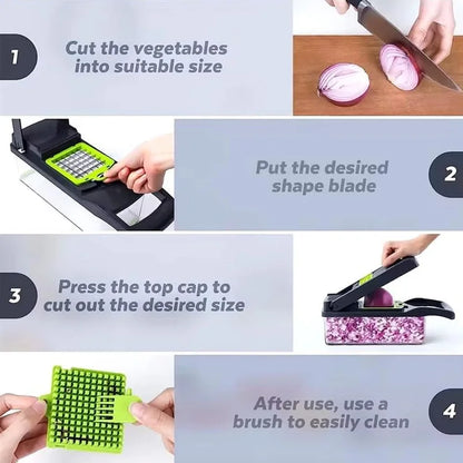 Culinapro Chopper de Dropora, picador de alimentos con cuchillas afiladas y base antideslizante para picar verduras y hierbas.