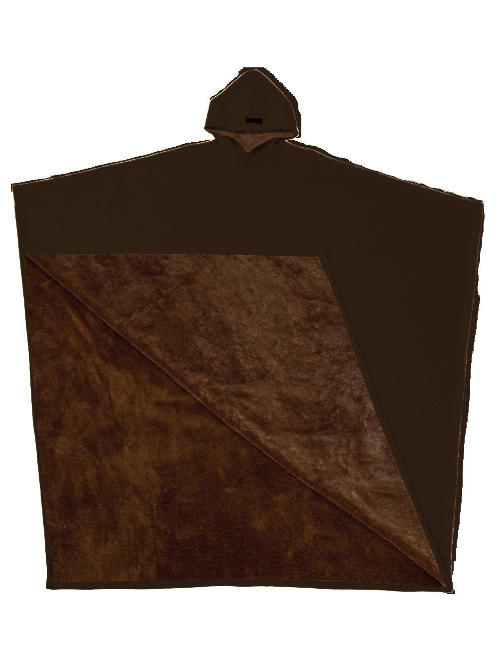 AuraDrape wearable hooded blanket in Dark Brown