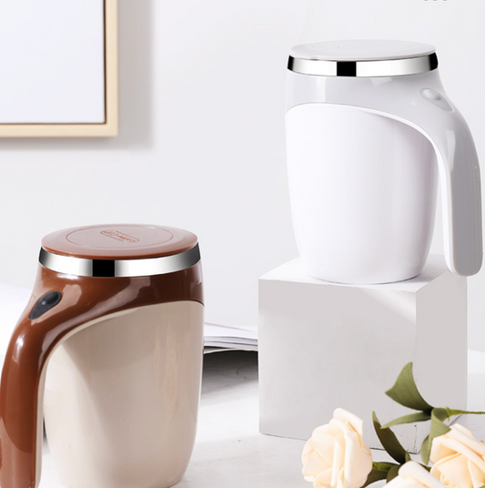 OrbitMix self-stirring mug mixing a drink automatically